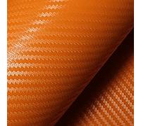 IkErna Auto Carbon Fiber Wrapping Film Vehículo Cambio de Color Pegatina de Color Vinyl de 63 X 100 cm/Orange
