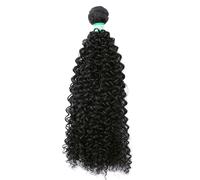IkErna Extensiones de Cabello Afro Rizado, Color Dorado Puro, 20-76 Cm, 100 Gramos, Tejido de Cabello Sintético Resistente Al Calor, para Mujeres/#1B/28 Inches 1 Bundle