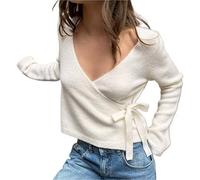 IKFGTJRE Cárdigan de Punto Knitted Cardigan Sweet Lace Up Soft Sweater Slimming Long Sleeve Cute Sweaters Autumn Knitwear para Mujeres(Color 3,M)