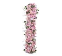IKFGTJRE Corredor de flores artificiales para arreglo de boda, decoración de telón de fondo floral, camino de mesa, eventos, fiestas, decoración floral (rosa, 45 x 100 cm)