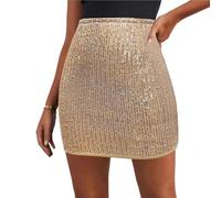 IKFGTJRE Falda de Lentejuelas Falda con Lentejuelas Laterales, Minifalda Tubo Corta, Vintage, Cintura Alta, Moda Femenina para Mujeres(Color 2,M)