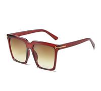 IKFGTJRE Gafas de sol cuadradas a la moda para mujer, vintage, de gran tamaño, para mujer, gafas de sol degradadas, gafas de sol para mujer, Oculos UV400, Solo 1 gafas de sol, Black Green Tea