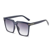 IKFGTJRE Gafas de sol cuadradas a la moda para mujer, vintage, de gran tamaño, para mujer, gafas de sol degradadas, gafas de sol para mujer, Oculos UV400, Con bolsa y tela, Blue Gray