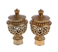 IKFGTJRE Tapas de Barra de Cortina Cabezal de Tapa Barra Cortina, Accesorio Decorativo plástico Duradero, Extremos riel for Cortinas(Gold)