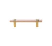 IKFGTJRE Tiradores de Madera 2 uds perilla y manija de madera tiradores cajón Metal dorado perillas puertas gabinete herrajes for muebles latón(L140xW14xH35xC96mm-B)