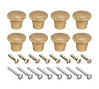 IKFGTJRE Tiradores de Madera 8 Uds perillas redondas de madera for gabinete, tiradores cajón for muebles armario, manijas con tornillos for vestidor(8pcs 33x28mm)