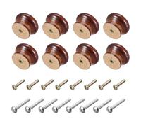 IKFGTJRE Tiradores de Madera 8 Uds perillas redondas de madera for gabinete, tiradores cajón for muebles armario, manijas con tornillos for vestidor(8pcs 33x23mm)