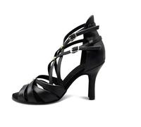 IKFGTJRE Zapatos Baile Latino Mujer Zapatos de Baile for Mujer, Fiesta, salón, actuación, Tango Latino, Salsa, Swing, Moda Interior, Sandalias Cuero tacón Alto for para Bailar(Black-8.5cm Heel,39)