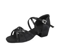 IKFGTJRE Zapatos Baile Latino Mujer Zapatos de Baile for niñas y niños, Zapatos salón for Mujeres, for, Latinos for Practicar Salsa, Sandalias 3,5 cm para Bailar(3.0cm Black,27)