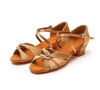 IKFGTJRE Zapatos Baile Latino Mujer Zapatos de Baile Latino for Mujer, Zapatos en Barra Modernos, Salsa Tango, tacón Alto, Latinos Ajustables for niñas, salón para Bailar(Superficial Satin,38)