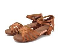 IKFGTJRE Zapatos Baile Latino Mujer Zapatos de Baile Latino for Mujer, Zapatos salón for niñas, niños, Tango, Salsa, tacón bajo para Bailar(35)
