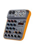 IKGE D4M Mini mezclador de Audio de 4 canales, consola mezcladora de DJ con reverberación, Bluetooth, tarjeta de sonido USB, 48V for cantar, grabar en PC