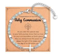 IKIATY Pulsera de cruz religiosa para mujeres y niñas, regalos cristianos para hija, nieta, hermana en Cristo, amiga, sobrina en cumpleaños, Navidad, Pascua, día de San Valentín, graduación,