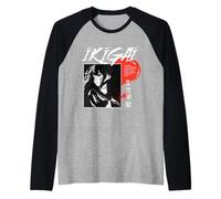 Ikigai Concepto Japonés Diseño Arte Sentido de Propósito Camiseta Manga Raglan
