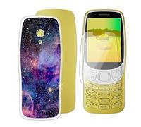 Ikiiqii Funda para Nokia 3210 2024 (2.40") Teléfono + Cristal Templado(2 Piezas), Capa Antigolpes Silicona a Prueba de Caídas Funda Móvil para Protectora TPU Suave - Colorido