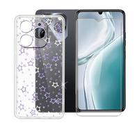 Ikiiqii Funda para Oukitel C50 (6.80") Carcasa Tapa Case Clear Suave Silicona TPU Caso Piel +9H Dureza Vidrio Templado Film Protector Pantalla - Lleno de Estrellas
