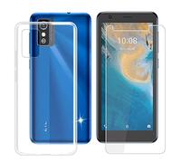 Ikiiqii Funda para ZTE Blade L9 Carcasa Tapa Case Transparente Suave Silicona TPU Caso Piel +9H Dureza Vidrio Templado Film Protector Pantalla