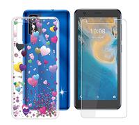 Ikiiqii Funda para ZTE Blade L9 Carcasa Tapa Case Transparente Suave Silicona TPU Caso Piel +9H Dureza Vidrio Templado Film Protector Pantalla -Globo romántico -29