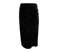 IKITA Falda de Terciopelo con Purpurina, Negro, L para Mujer