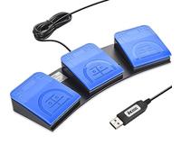 iKKEGOL Interruptor de pedal de pie USB actualizado 2023 para PC, interruptor de pie triple - Control manos libres, teclado programable personalizado, tecla de acceso rápido para transcripción de