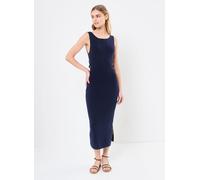 Vestido midi de punto sin mangas y cuello redondo Mujer Talla L. Color Azul