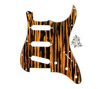 IKN 11 Agujeros Tornillo de montaje Guitarra Pickguard SSS Scratch Guards para American/Mexican Standard Electric ST Guitars, 4Ply Tawny Stripe