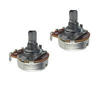 IKN 2 uds tamaño completo B500K potenciómetro cónico lineal potenciómetro de control de volumen de tono de guitarra con bayoneta L15mm eje dividido estriado corto
