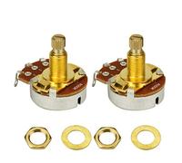 IKN 2 uds tamaño completo control de volumen de tono de guitarra potenciómetros A500K Audio potenciómetro cónico L18mm eje dividido largo dorado