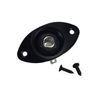 IKN Oval Dented Placa Jack Plug Socket 1/4"6.35mm para Bajo de Guitarra Eléctrica, Negro Color