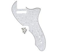 IKN - Placa de rasguño estilo reedición de golpeador TL Thinline de 12 orificios para tornillos, compatible con la TL TE Thinline 69 RI original de EE. UU., 4 capas, blanco perla