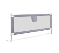Ikodm 2 barandillas de cama para niños, 180 cm, altura ajustable de 64 - 96 cm, protección anticaídas, barandilla para cuna, barandilla para cuna de bebé, color gris