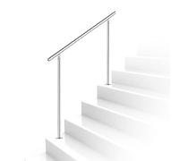 Ikodm - Barandilla de escalera de acero inoxidable cepillado sin travesaños de 120 cm Ø 42 mm, pasamanos de ángulo ajustable, para interior y exterior, escaleras, balaustrada, balcón, barandilla