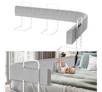Ikodm Barrera de Cama de 180 cm, protección para niños, Altura Regulable, protección para Cantos de Cama, barandilla de Seguridad, barandilla de Seguridad, Barrera para Cama Infantil, Color Gris