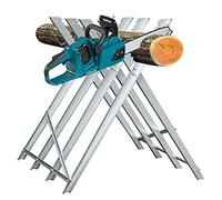 Ikodm Caballete para Sierra, Caballete plegable para serrar troncos de madera, peso máximo 150 kg, Metal Galvanizado, Soporte para cortar leña, 81 x 80 x 80 cm, Plata
