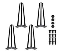 Ikodm Juego de 4 horquillas de 40 cm, patas de mesa, patas para muebles, mesa de comedor con triple varilla, protector de suelo y tornillos disponibles en altura de 15 a 72 cm