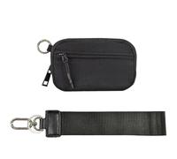 Ikokei The Iris' Wallet 2nd Gen, 6×3.6" The Iris Pouch Wristlet, Zippered Card Case with ID Window/Hand Strap (Black)
