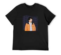 IKOKO BTS Jungkook Euphoria Love Yoursel Fred Unisex 100% Cotton Short-Sleeve T-Shirts Black L