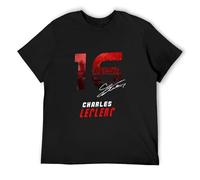 IKOKO Charles Leclerc Essential Unisex 100% Cotton Short-Sleeve T-Shirts Black XXXL