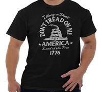 IKOKO Don't Tread On Me Snake Flag Political USA Unisex 100% Cotton Short-Sleeve T-Shirts Black S