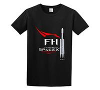 IKOKO Falcon Heavy Rocket Launch Space Elon Musk Unisex 100% Cotton Short-Sleeve T-Shirts Black XXL