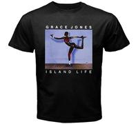 IKOKO Grace Jones Island Life Music Unisex 100% Cotton Short-Sleeve T-Shirts Black XXXL