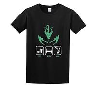 IKOKO LittleArt Eat Sleep Hook Thresh Unisex 100% Cotton Short-Sleeve T-Shirts Black L