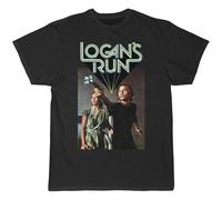 IKOKO Logan's Run Logan and Jessica 6 Unisex 100% Cotton Short-Sleeve T-Shirts Black XXL