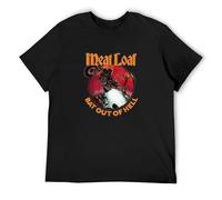 IKOKO Motorcycle Meat Loaf Bat out of Hell Unisex 100% Cotton Short-Sleeve T-Shirts Black XL