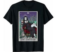 IKOKO The Empress Tarot Card Vampire Gothic Horror Witch Unisex 100% Cotton Short-Sleeve T-Shirts Black XXXL