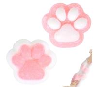 IKOPFLN 2 juguetes antiestrés blandos de silicona con forma de pata de gato, juguetes antiestrés para niños y adultos, juguetes antiestrés para oficina (blanco + rosa)