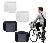 IKOPFLN 2 Pares de Clips para Pantalones de Bicicleta con Cierre, Banda Elástica Reutilizable de Nylon para Pesca, Jardinería, Uniformes Militares, Ciclismo (Negro + Blanc)