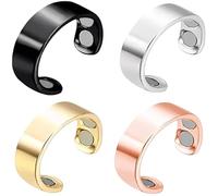 IKOPFLN 4 Piezas Anello Magnetico, Diseño de Apertura Ajustable, Anillos para la Menopausia Resistentes a la Compresión, 4 Colores, Aptos para Parejas, Unisex