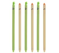 IKOPFLN 6 Piezas Bolígrafo de gel, motivos brotes de bambú en el extremo para eliminar la tinta, diámetro de la punta 0,5 mm, para diario, notas, linda oficina, escuela