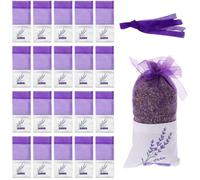 IKOPFLN Ambientador Armario Ropa, 20 Bolsas de Lavand con 20 Cintas de Hilo, Lavanda Seca Natural, Ambientador Lavanda Cajones Ropa, Almacenamiento de Especias Dormir y Relajarse